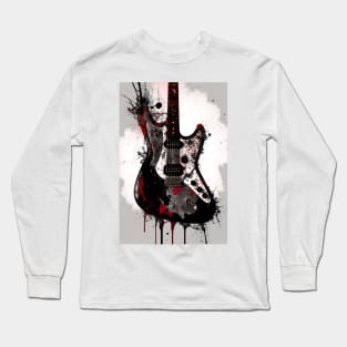 Red And Black Electric Guitar Long Sleeve T-Shirt